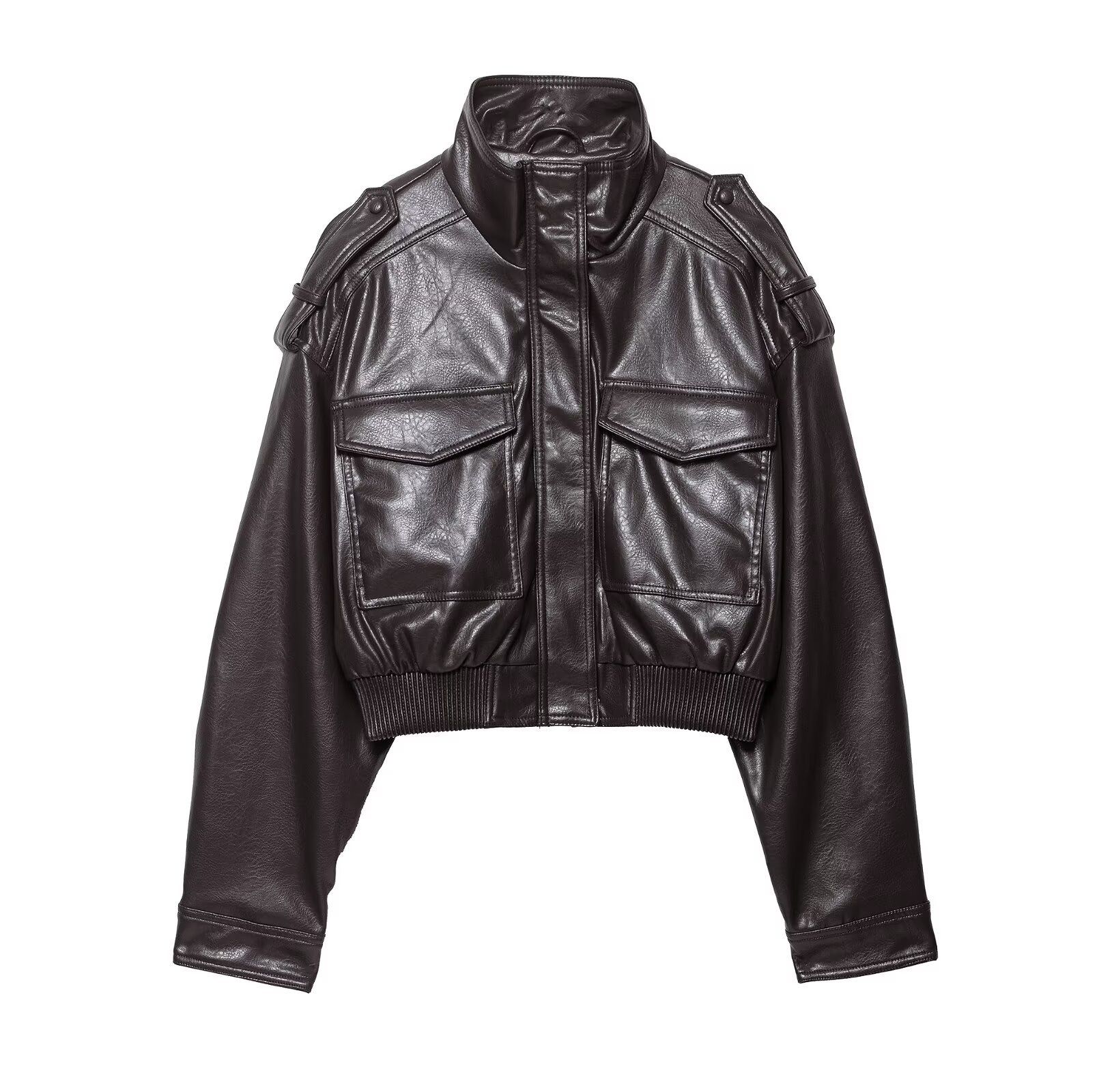 Giacca corta in similpelle - Elegante capospalla casual KUN-00131