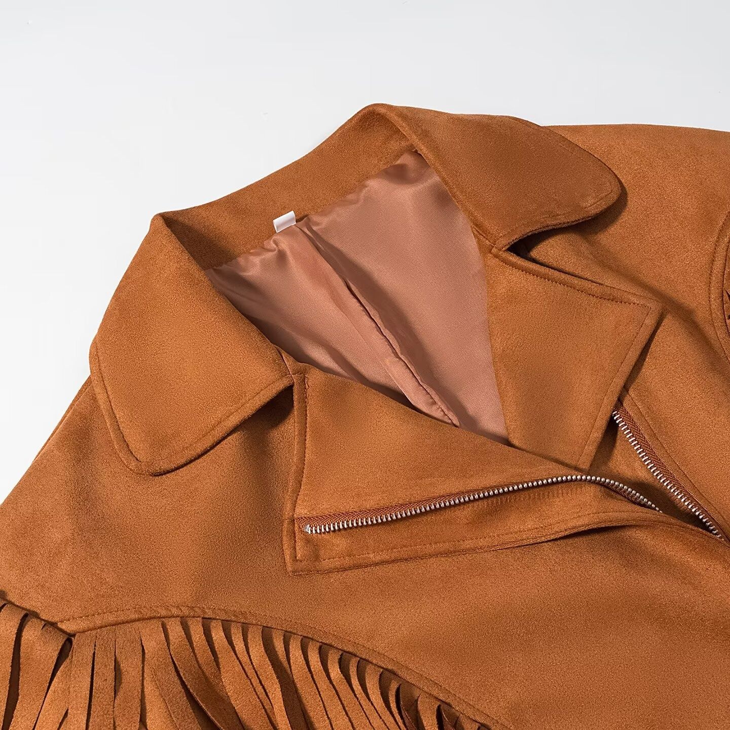 Chaqueta vaquera extragrande con flecos para mujer KUN-00132