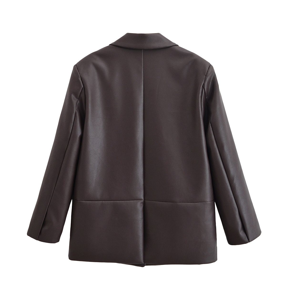 Blazer de piel sintética - Elegante chaqueta estilo western con doble botonadura KUN-00133