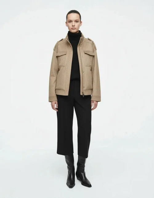 Giacca in pelle scamosciata - Capospalla casual di tendenza KUN-00134