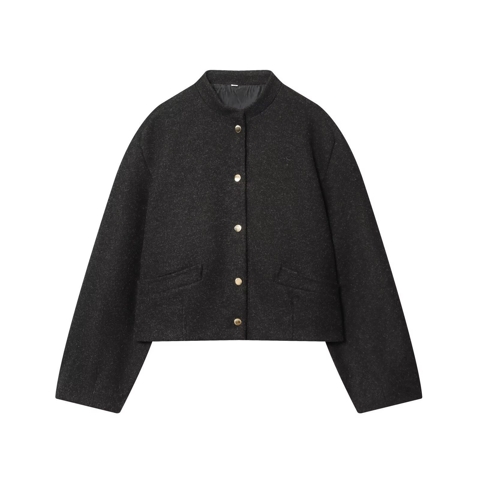Women's Bomber Jacket Elastic Hem Trendy Outerwear KUN-00136