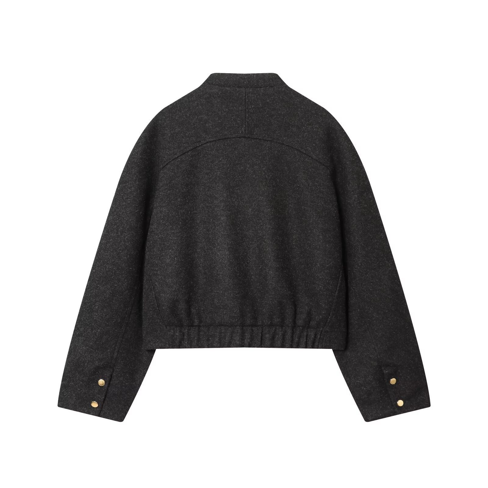 Women's Bomber Jacket Elastic Hem Trendy Outerwear KUN-00136