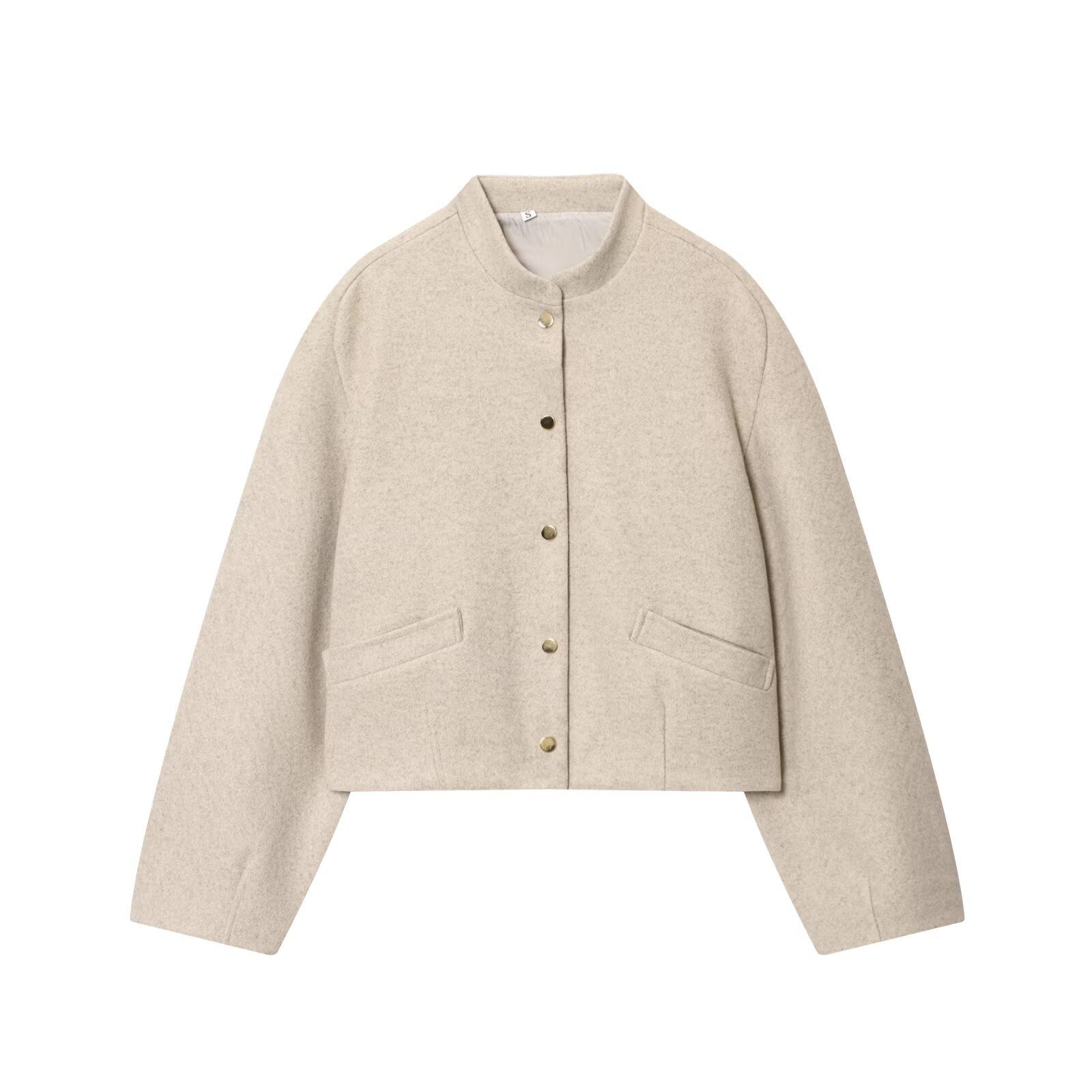 Women's Bomber Jacket Elastic Hem Trendy Outerwear KUN-00136