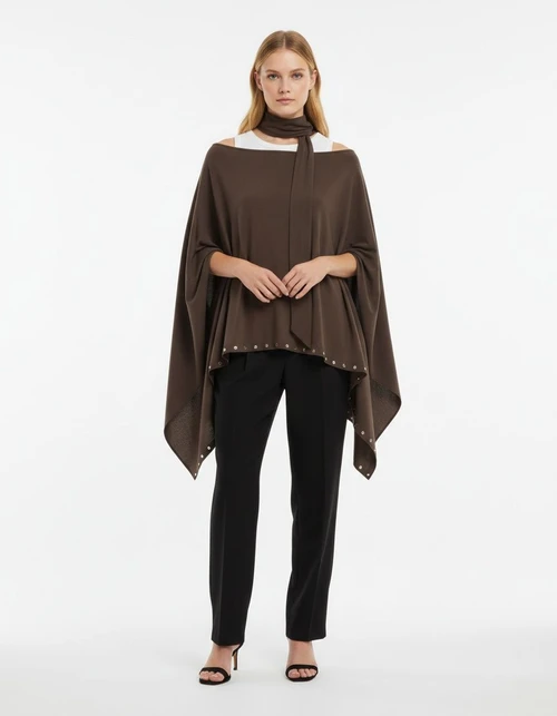 Poncho/mantella da donna con rivetti - Stile europeo di tendenza KUN-00137