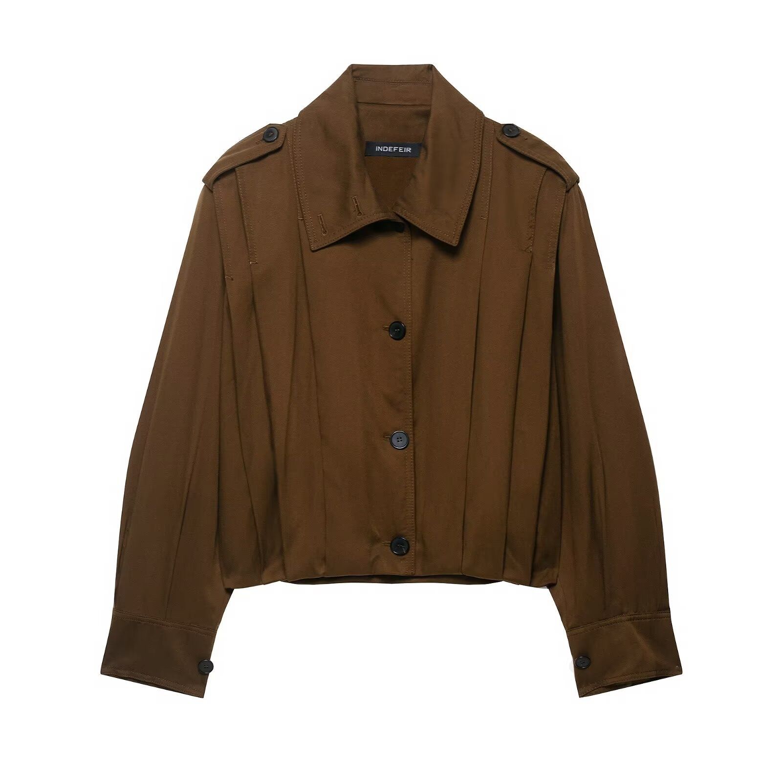 Giacca da donna alla moda con pieghe e cintura KUN-00144
