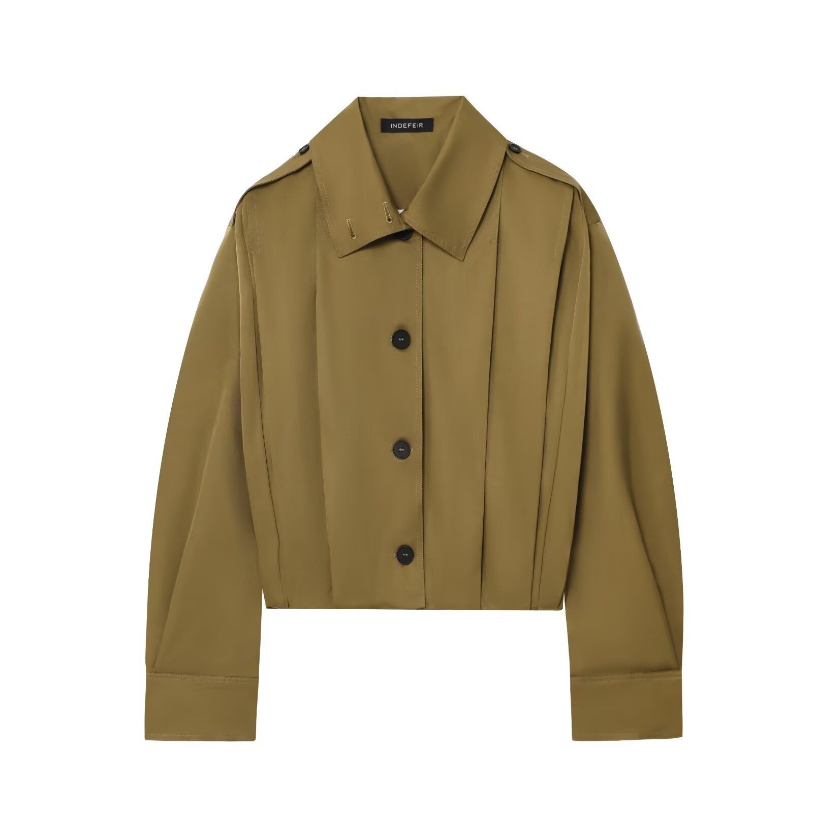 Giacca da donna alla moda con pieghe e cintura KUN-00144