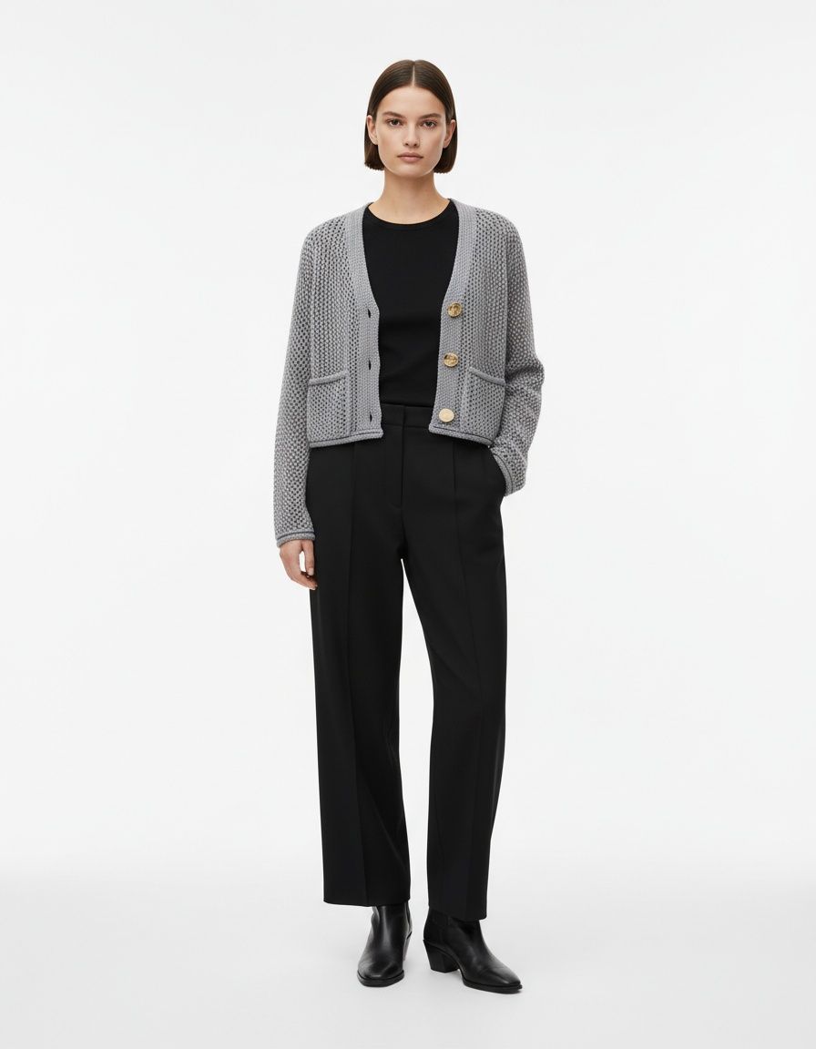 Cardigan a maglia grossa - Capospalla di tendenza in stile europeo KUN-00145
