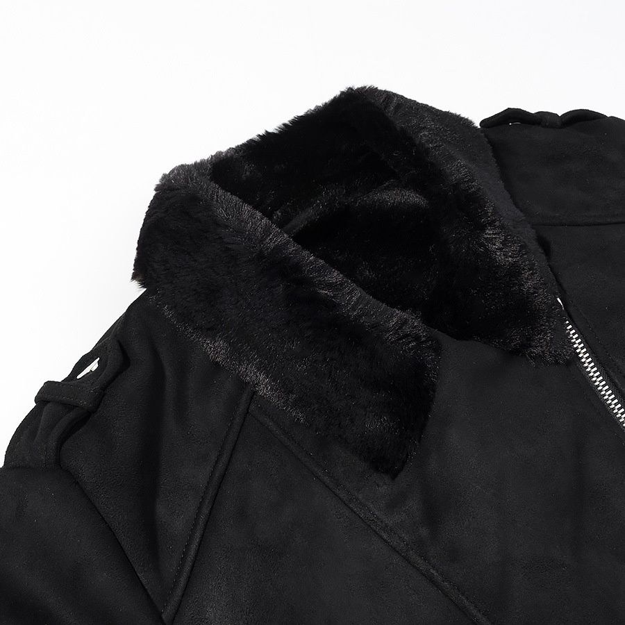 Faux Shearling Jacket Trendy Casual Outerwear KUN-00155