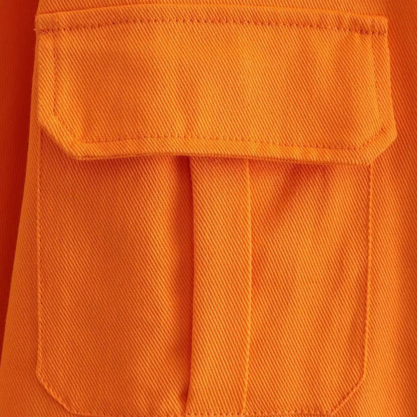 Chaqueta vaquera naranja oversize casual chic KUN-00162