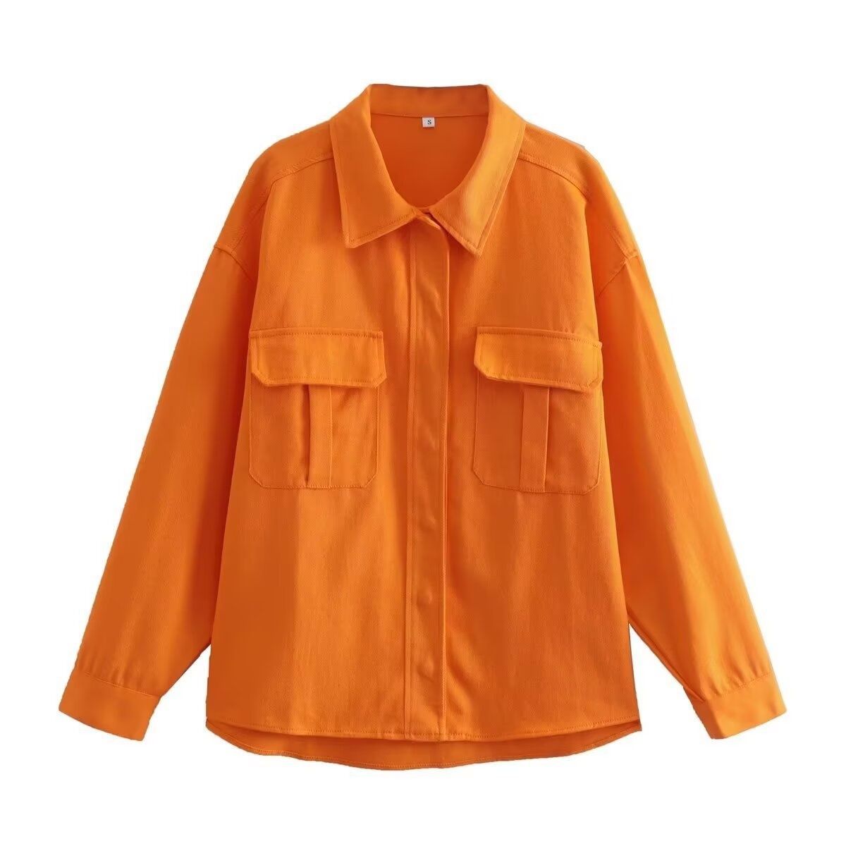Chaqueta vaquera naranja oversize casual chic KUN-00162