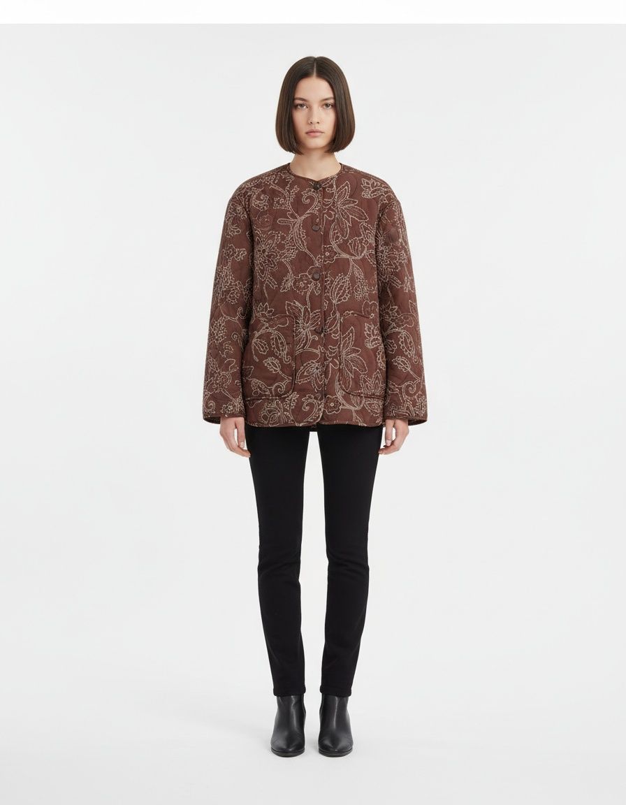 Quilted Printed Jacket - Stylish European Style Women's Outerwear KUN-00167