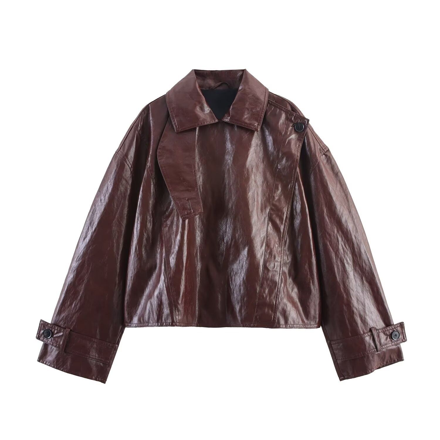 Women's Fashion Jacket - Shiny Casual Outerwear KUN-00173
