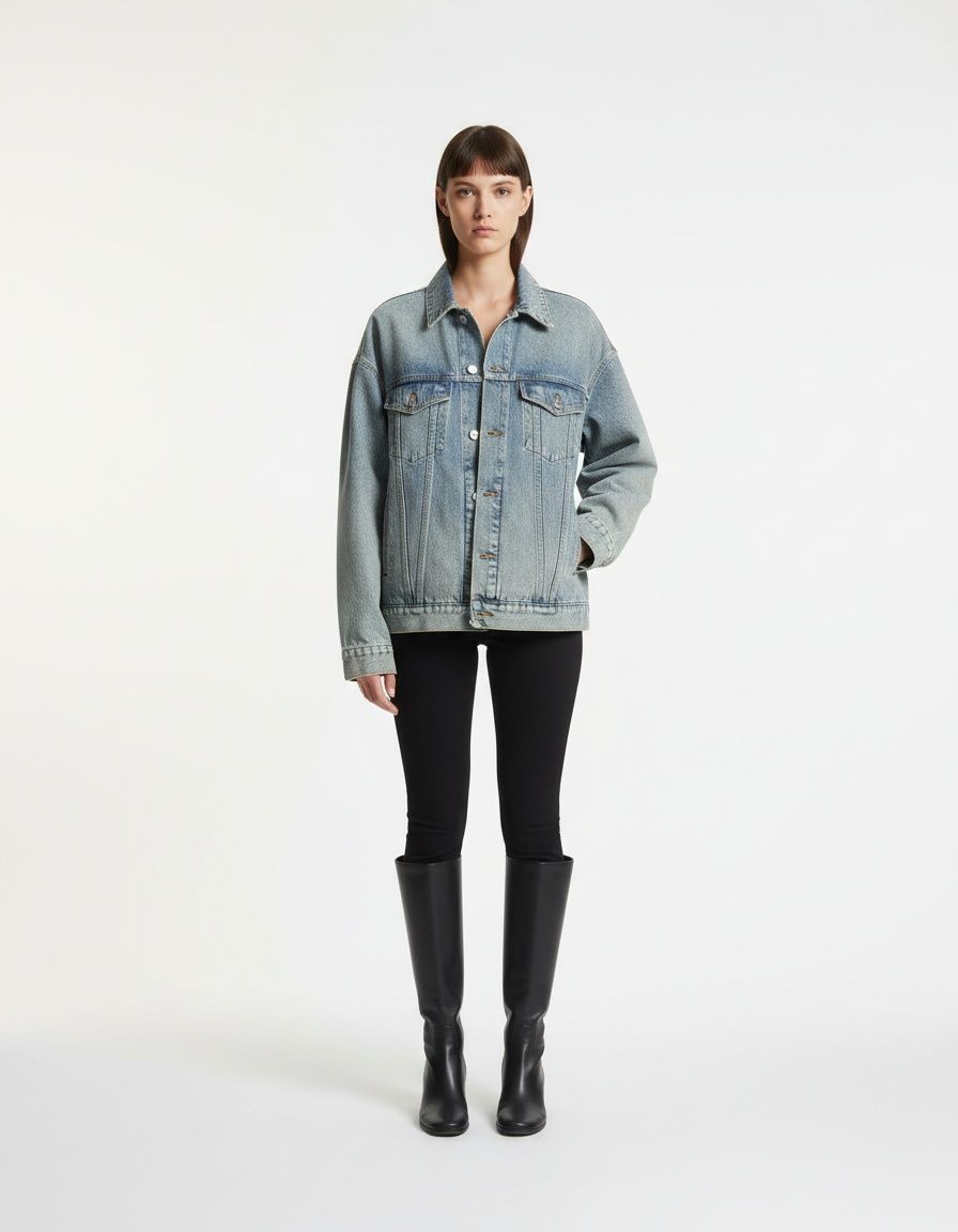 Denim Jacket Oversized Casual Trendy KUN-00174