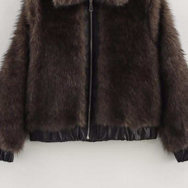 Faux Fur Patchwork Jacket - Chic & Versatile KUN-00176