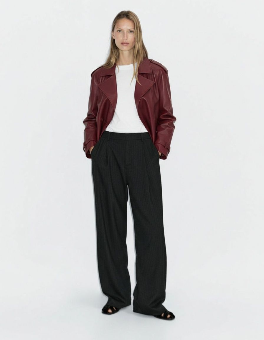 Faux Leather Moto Jacket - Stylish & Versatile KUN-00214