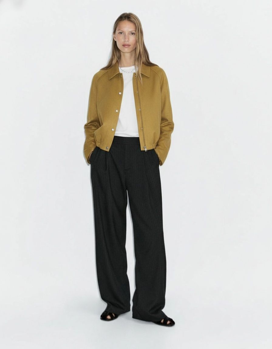 Faux Suede Bomber Jacket - Women's Aviator Style KUN-00218