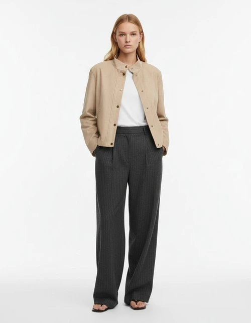 Faux Suede Biker Jacket - Stylish Women's Outerwear KUN-00223