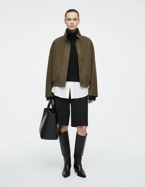 Suede Jacket - Women's Fashionable Casual Outerwear KUN-00284