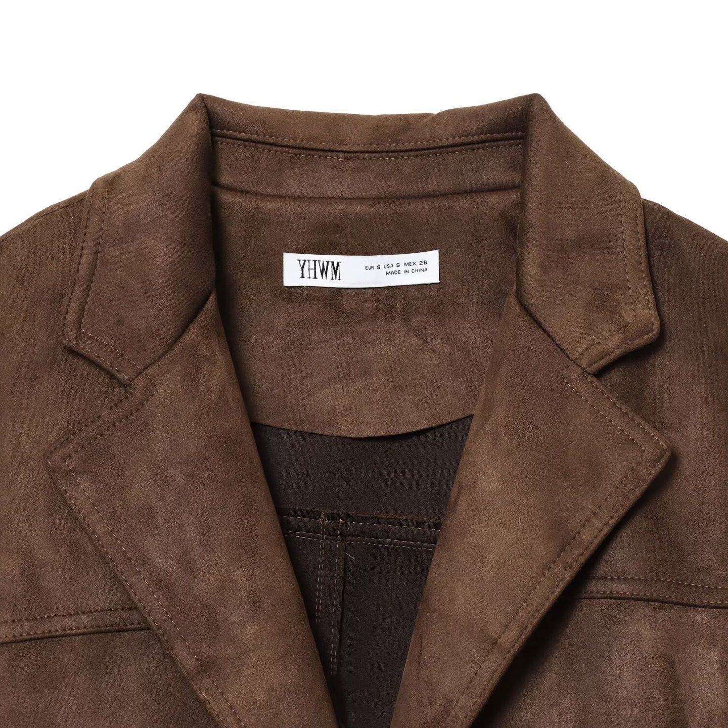 Chaqueta con cinturón efecto ante - Estilo europeo para mujer KUN-00286