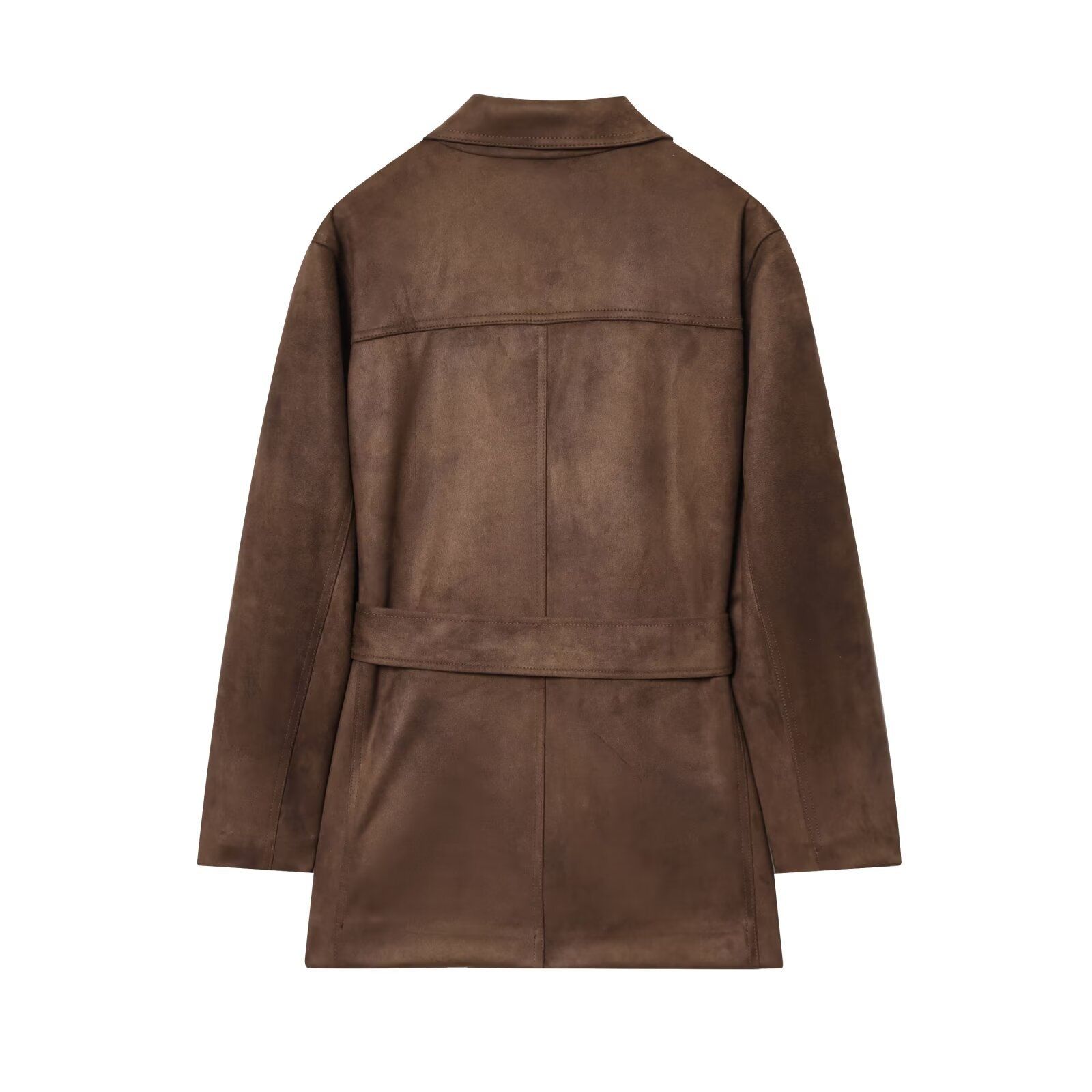 Chaqueta con cinturón efecto ante - Estilo europeo para mujer KUN-00286