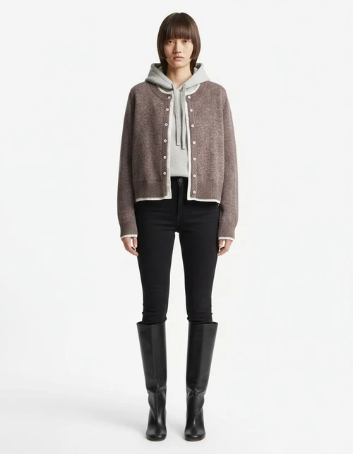 Knit Cardigan Color Block Stylish Sweater KUN-00293