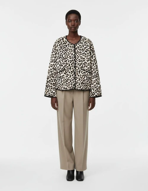 Snake Print Button Down Long Sleeve Jacket KUN-00295