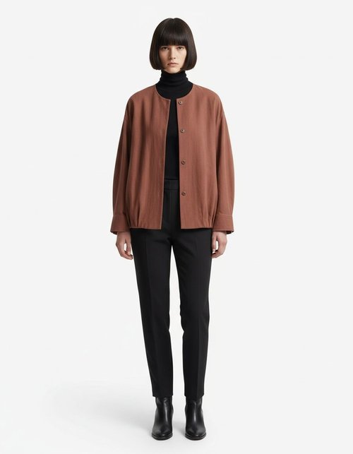 Linen Blend Bomber Jacket - Stylish Women's Outerwear KUN-00297