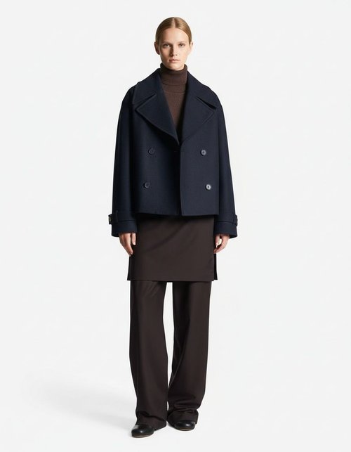 Women's Double Breasted Cropped Jacket - Stylish Casual Outerwear KUN-00299