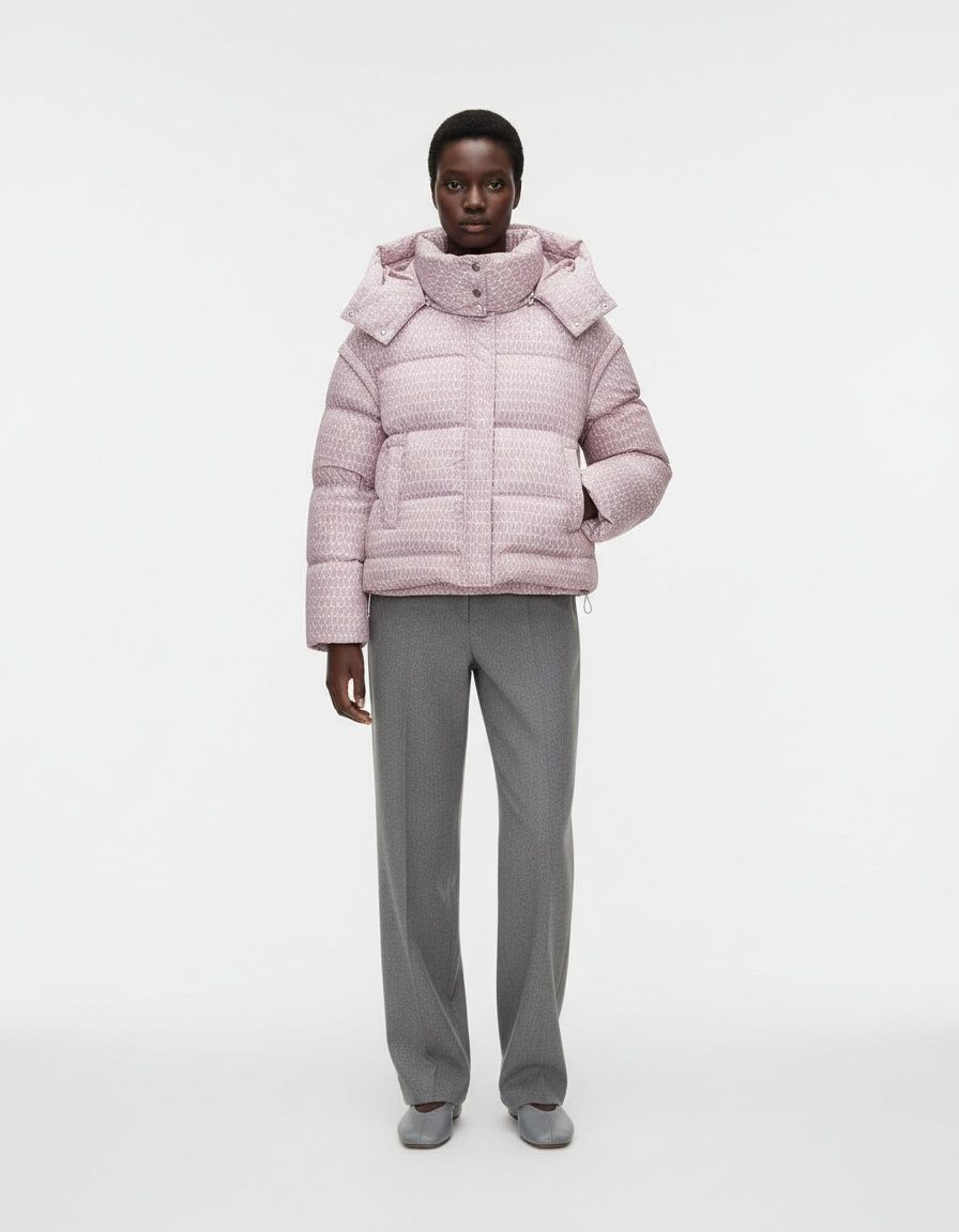 Women's Cotton Padded Jacket - European Style Printed Coat KUN-00004