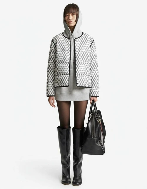 Cotton Floral Print Crew Neck Top - European Style KUN-00012