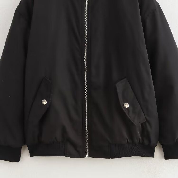 Blouson bomber froncé tendance pour femme - Coupe décontractée KUN-00017