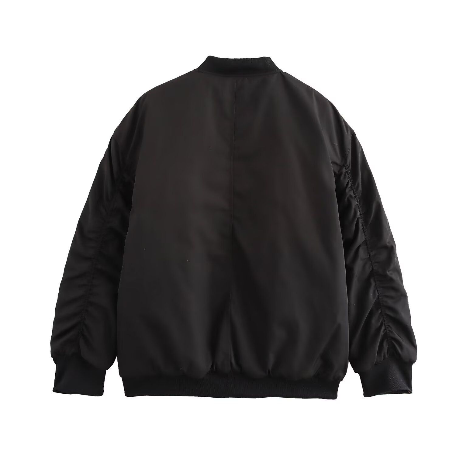Blouson bomber froncé tendance pour femme - Coupe décontractée KUN-00017