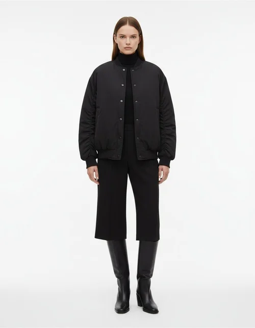 Giacca bomber da donna alla moda con arricciature - Vestibilità comoda KUN-00017