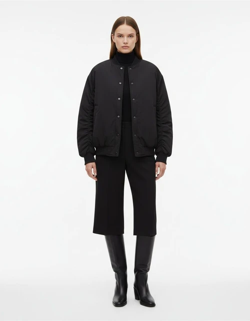 Women's Trendy Ruched Bomber Jacket - Relaxed Fit KUN-00017