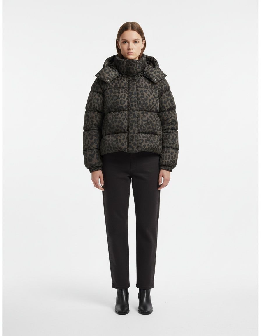 Leopard Print Padded Cotton Jacket - Classic Fashion KUN-00018