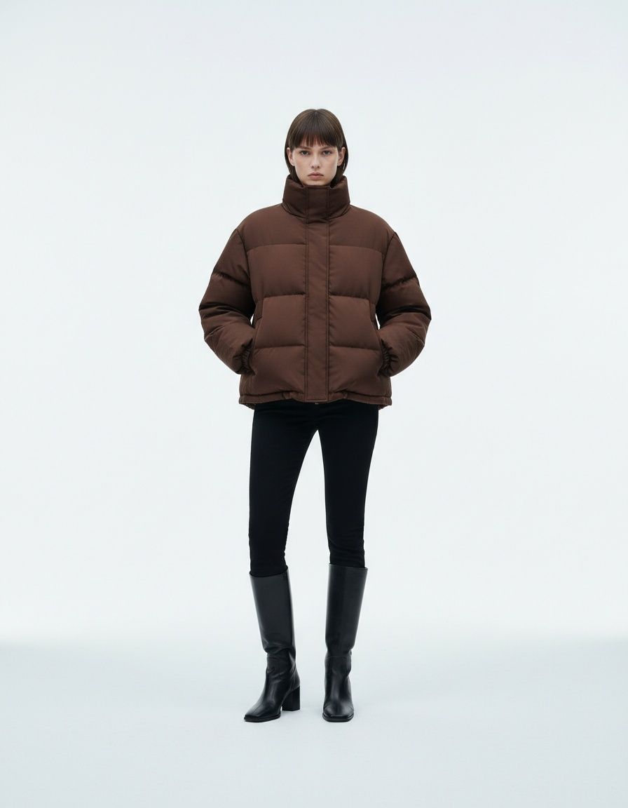 Women's Stylish Padded Cropped Jacket - Versatile & Trendy KUN-00023