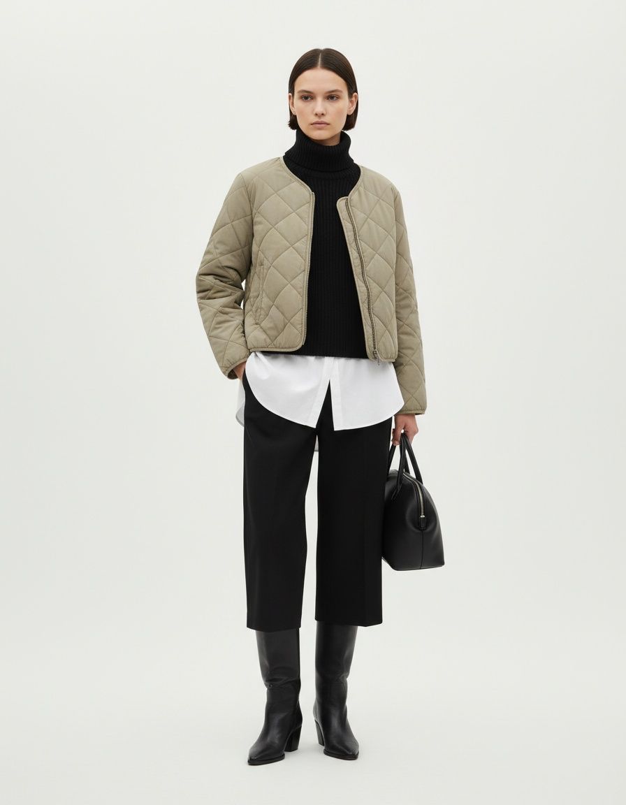 Cotton Diamond Quilted Padded Jacket - Stylish Classic KUN-00026