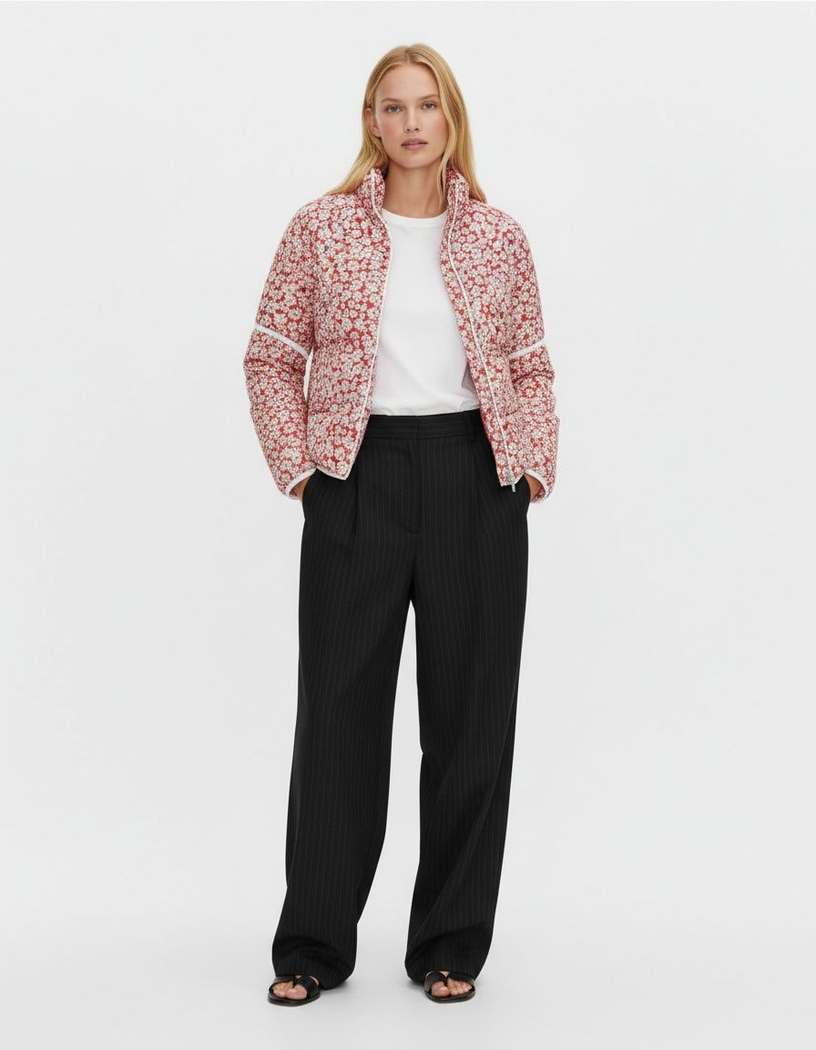 Cotton Floral Padded Jacket - Chic & Versatile KUN-00044