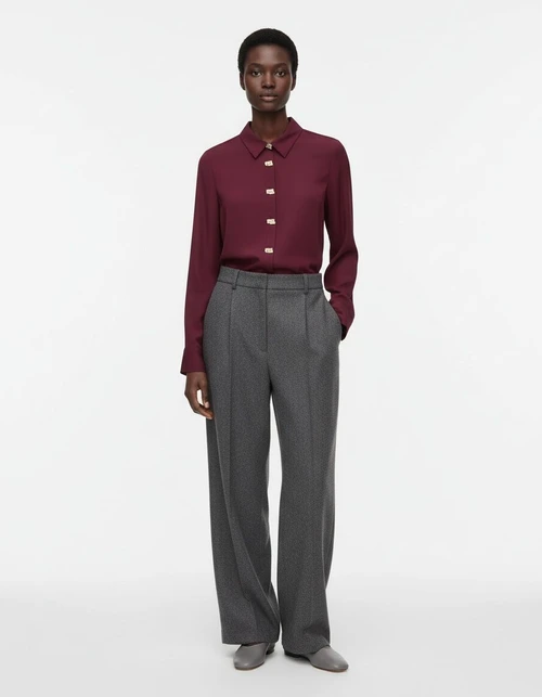 Camicia in raso - Blusa con bottoni dorati sul davanti KUN-00002