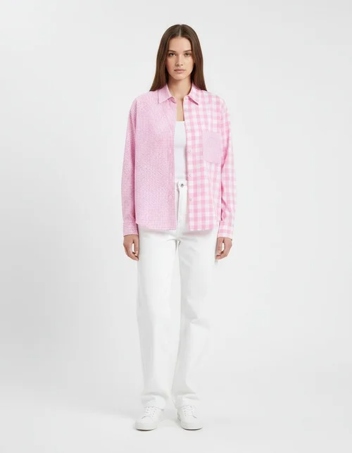 Camicetta da donna patchwork, elegante e versatile, modello KUN-00014