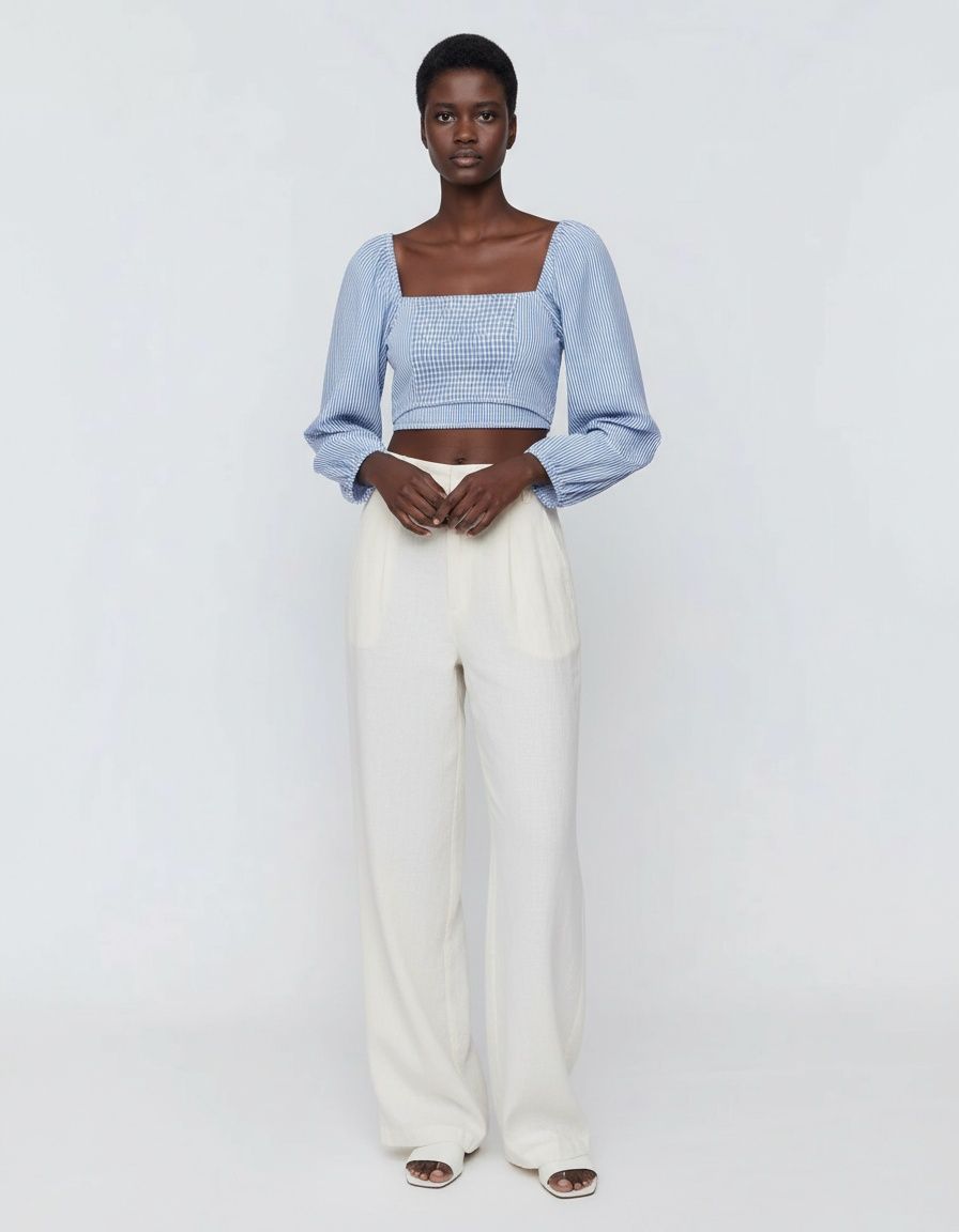 Top corto a righe - Chic e alla moda KUN-00021