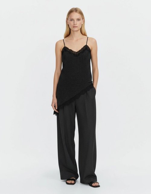 Damestop met stippen en asymmetrische print - Trendy en chic KUN-00026