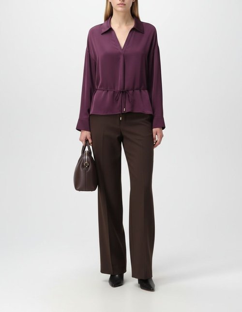 Zijden satijnen blouse, elegante slim fit blouse KUN-00028