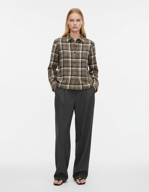 Geruit overhemd, slim fit, originele stof, Europese stijl KUN-00030