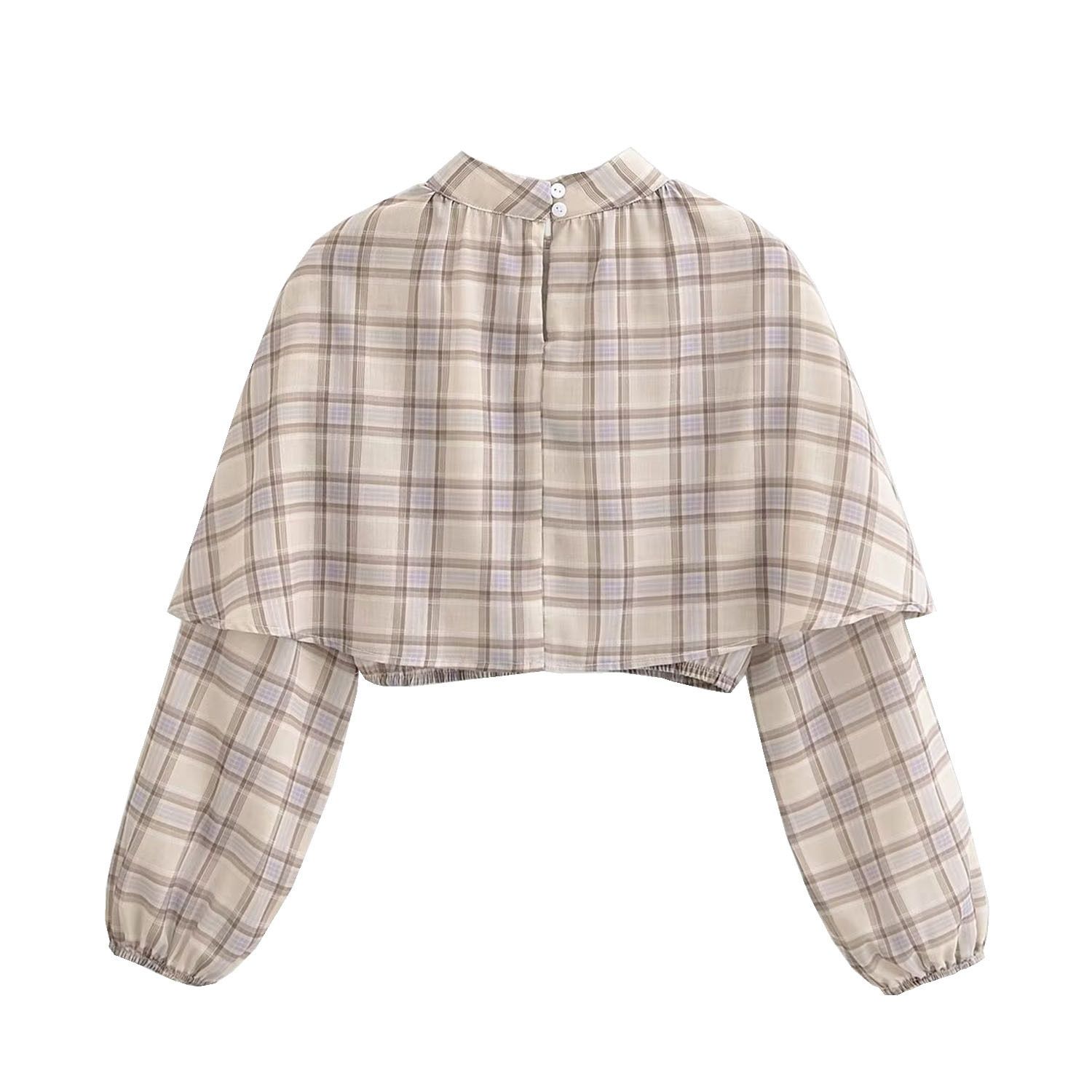 Women's Plaid Layered Top - Trendy Chic KUN-00034