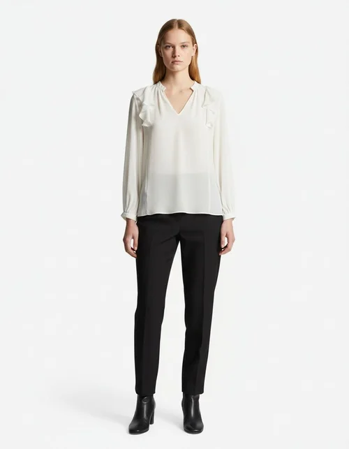Damesblouse met ruches en laagjes - Stijlvolle Europese stijl KUN-00042
