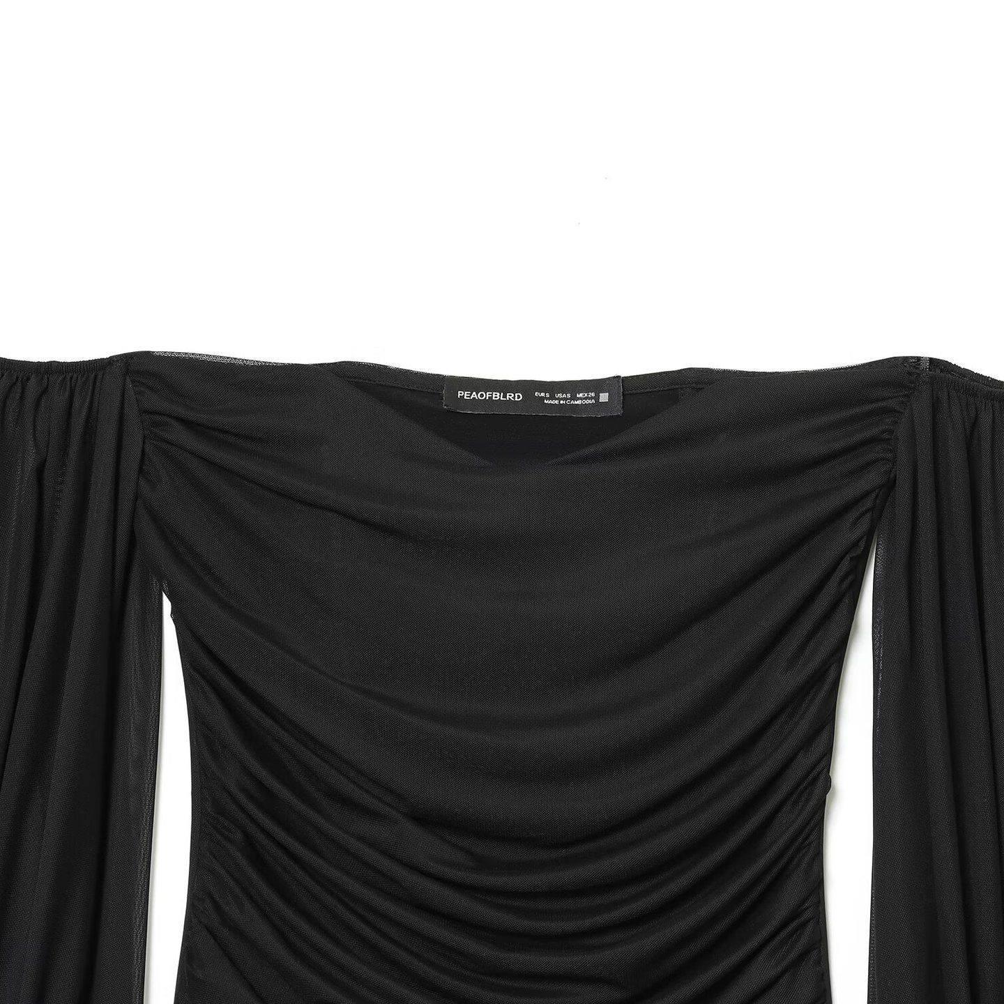 Chemisier élégant pour femme, col droit, drapé, KUN-00044