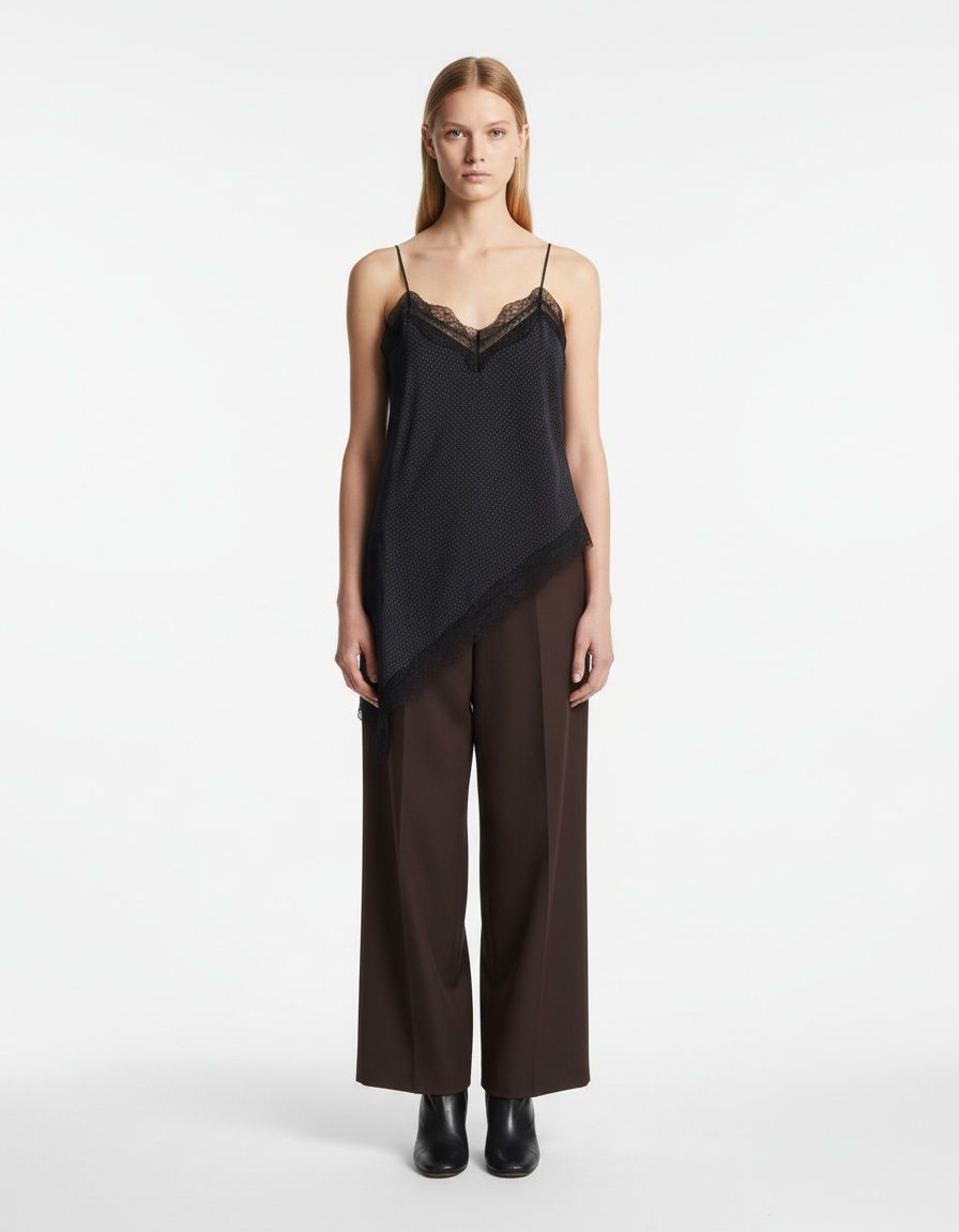 Top asimmetrico a pois - Trendy e versatile KUN-00047