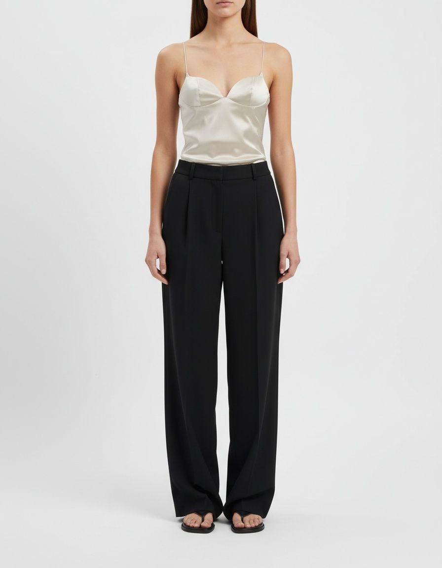 Top in raso di seta con scollo a cuore - Elegante stile europeo KUN-00048