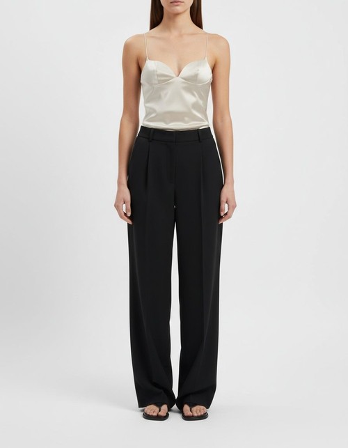 Top in raso di seta con scollo a cuore - Elegante stile europeo KUN-00048